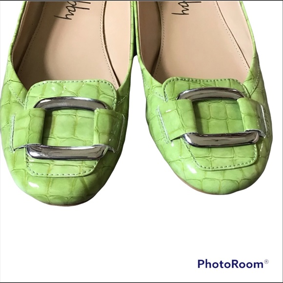 Sam & Libby Goal Green Faux Croc Flats - Picture 3 of 8